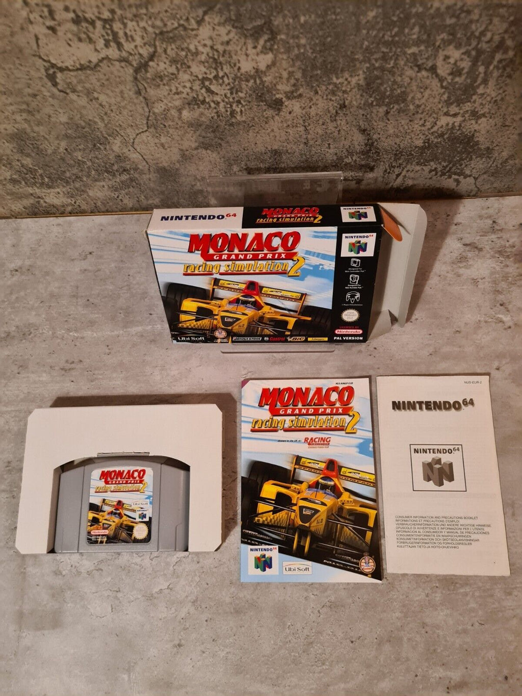 N64 Nintendo 64 Monaco Grand Prix Racing Simulation 2 mit OVP und Anleitung FAH - T-Retro-Games 