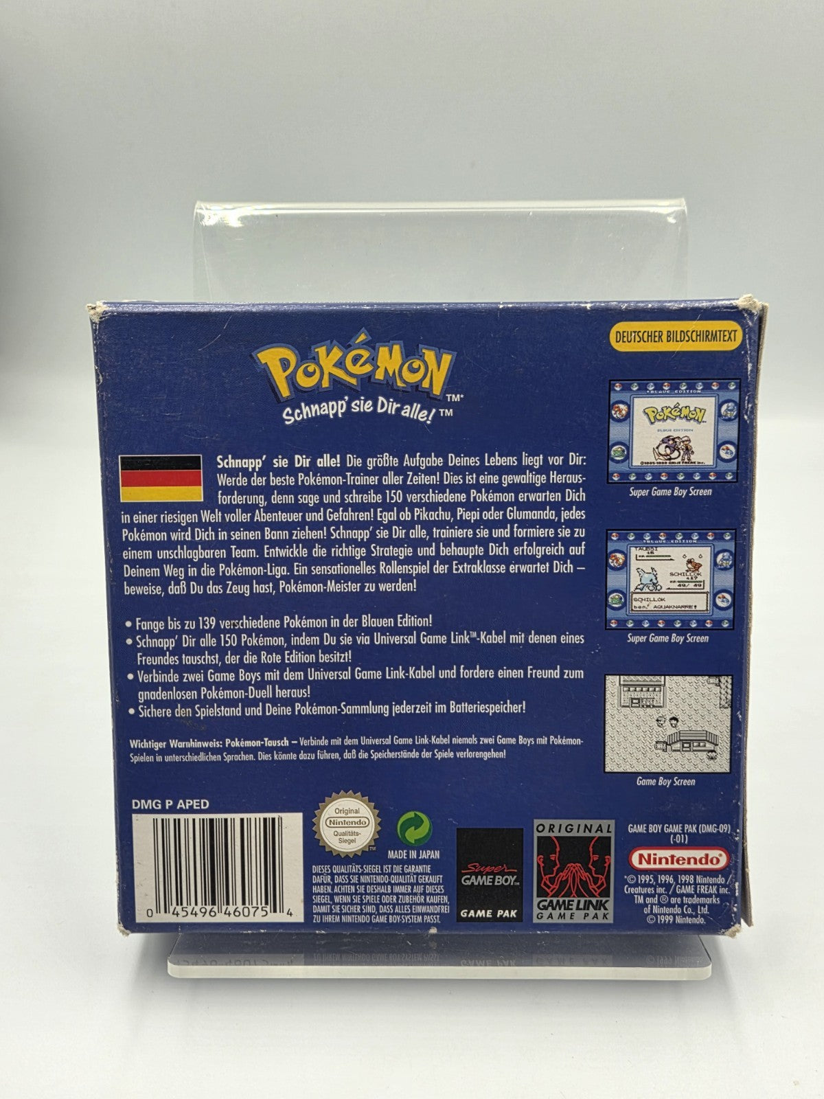Nintendo Game Boy Classic Pokemon Blaue Edition mit OVP und Anleitung NOE