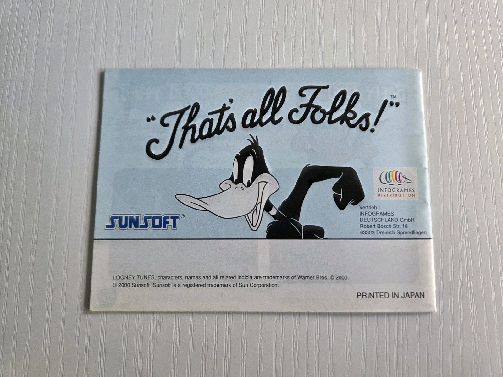 Game Boy Color Spielanleitung Looney Tunes Daffy Duck auf Schatzsuche NOE