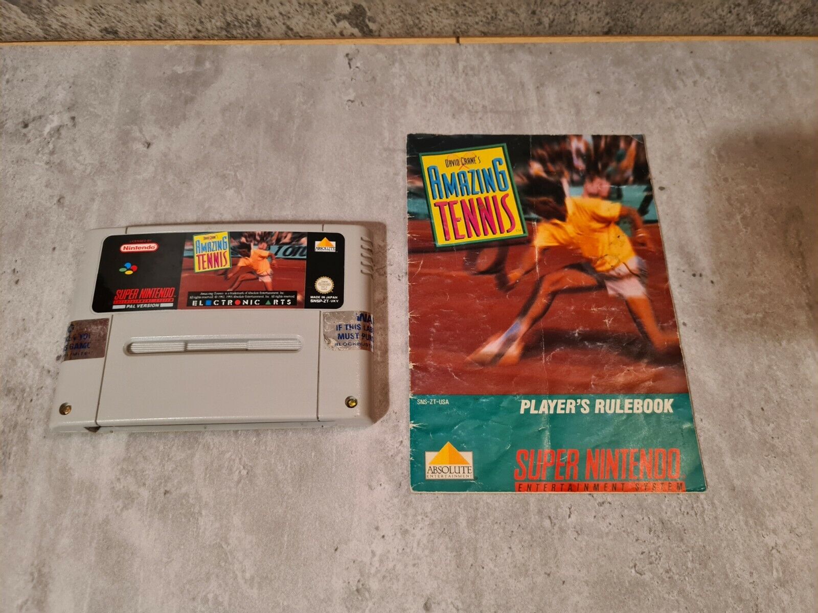 SNES Super Nintendo David Crane's Amazing Tennis mit OVP und Anleitung UKV - T-Retro-Games 