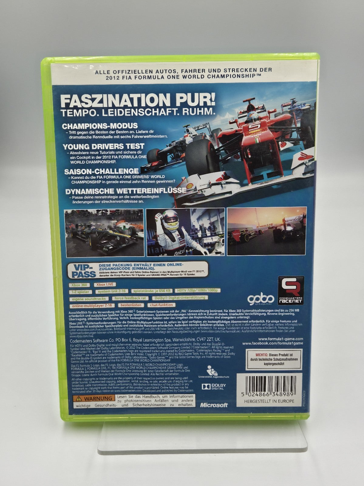 XBOX360 Spiel F1 2012 Formula 1 mit OVP Deutsch