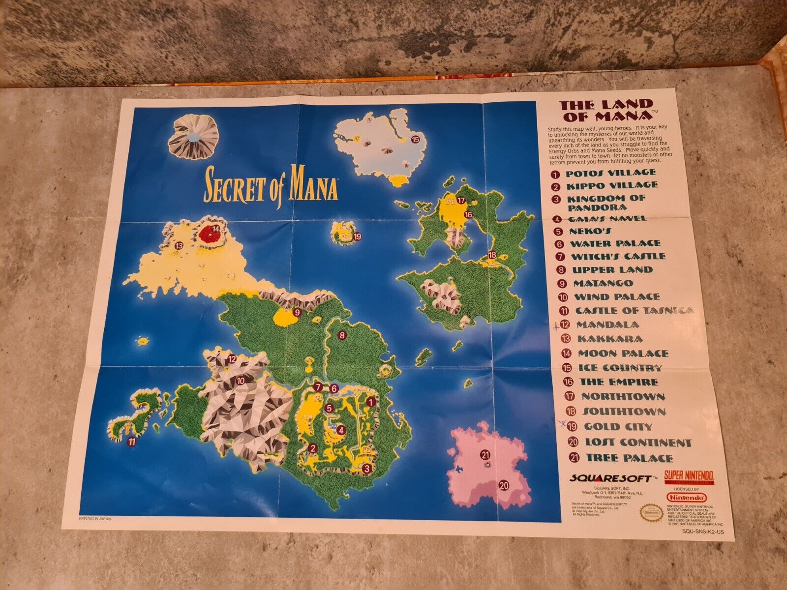 SNES Super Nintendo Secret of Mana mit OVP und Anleitung + Poster NTSC USA - T-Retro-Games 