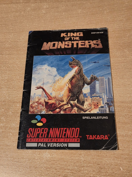 SNES Super Nintendo King of The Monsters Instruction Booklet NOE