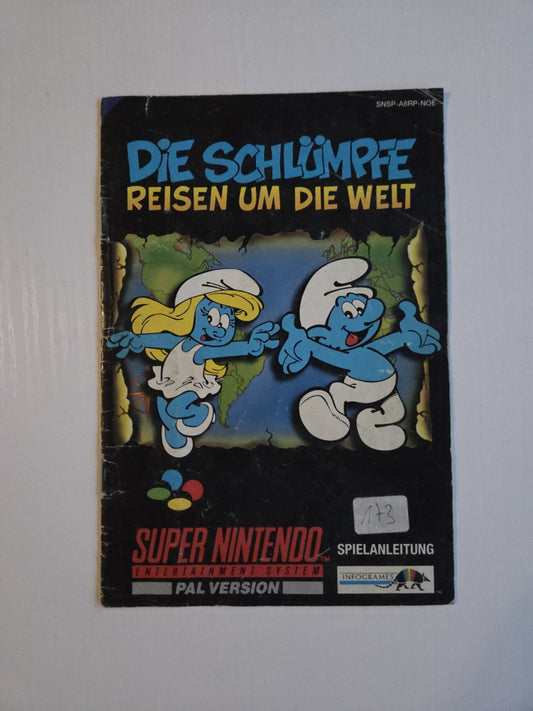 SNES Super Nintendo Die Schlümpfe Reisen um die Welt Spielanleitung  NOE