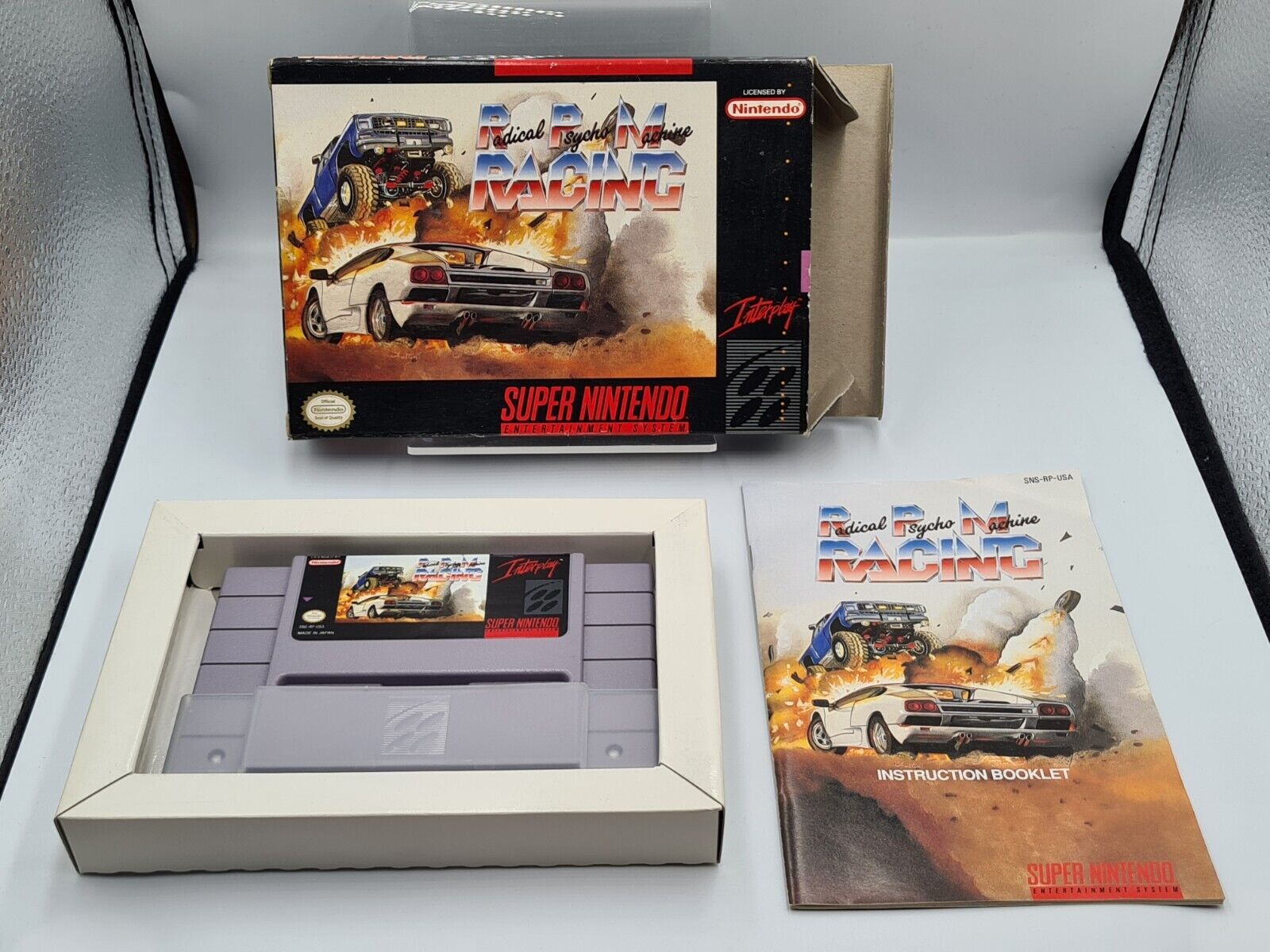 SNES Super Nintendo Radical Psycho Machine Racing mit OVP und Anleitung NTSC-USA - T-Retro-Games 