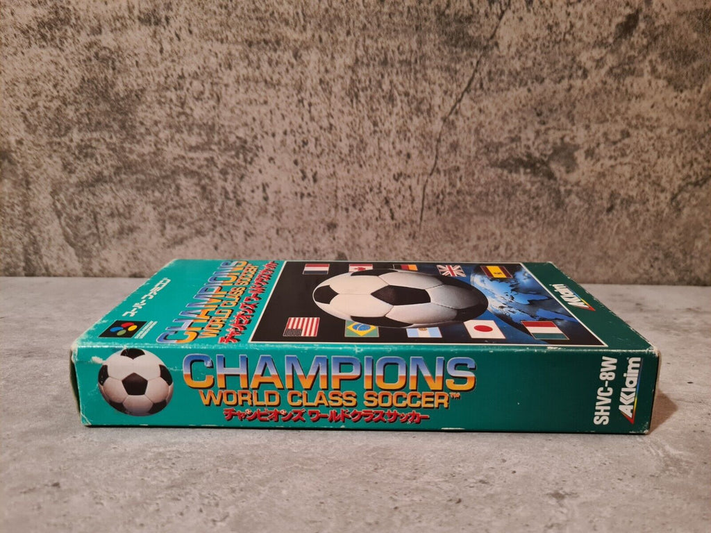 SFC Super Famicom Champions World Class Soccer mit OVP und Anleitung + Poster - T-Retro-Games 