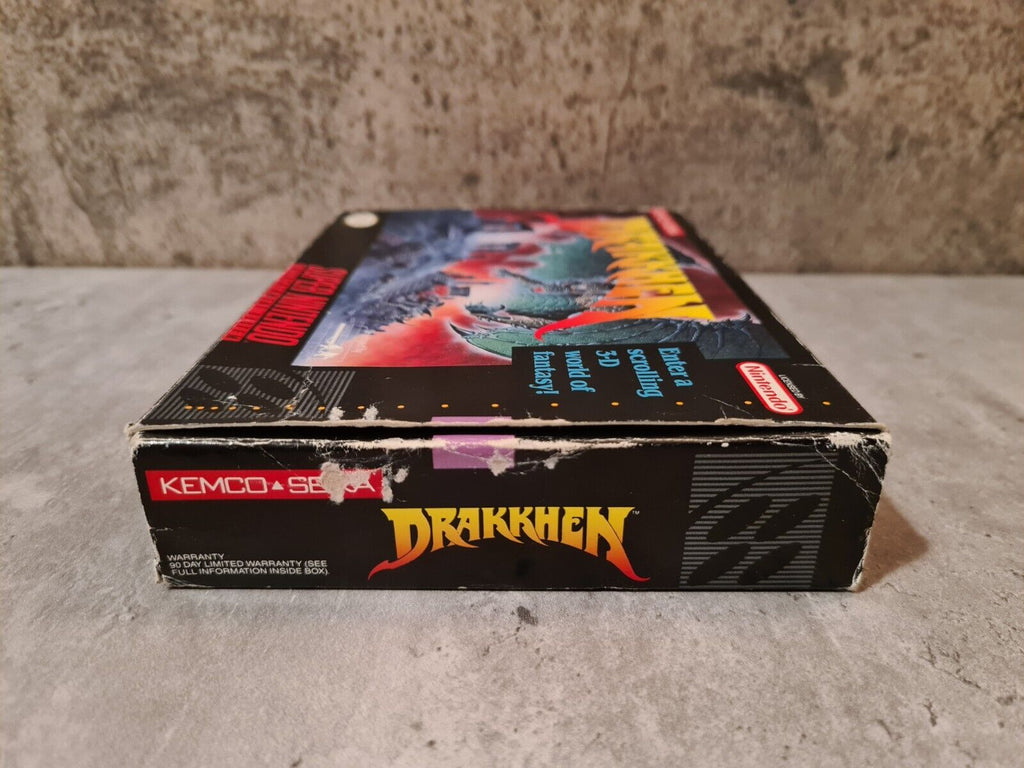 SNES Super Nintendo Drakkhen mit OVP und Anleitung NTSC USA - T-Retro-Games 