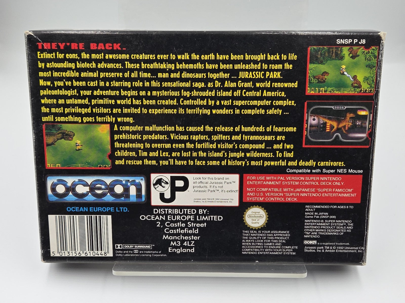 SNES Super Nintendo Spiel Jurassic Park mit OVP und Anleitung UKV