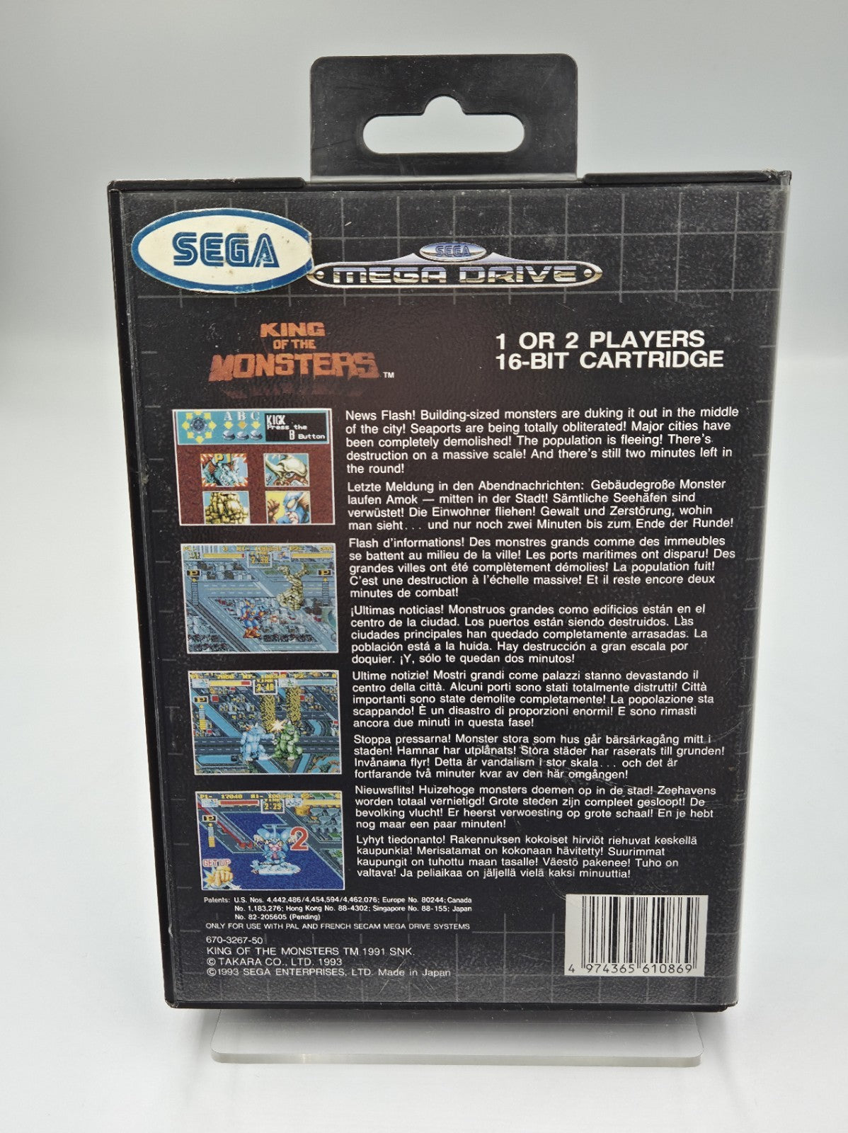 Sega Mega Drive Spiel King of The Monsters mit OVP Multi Language 
