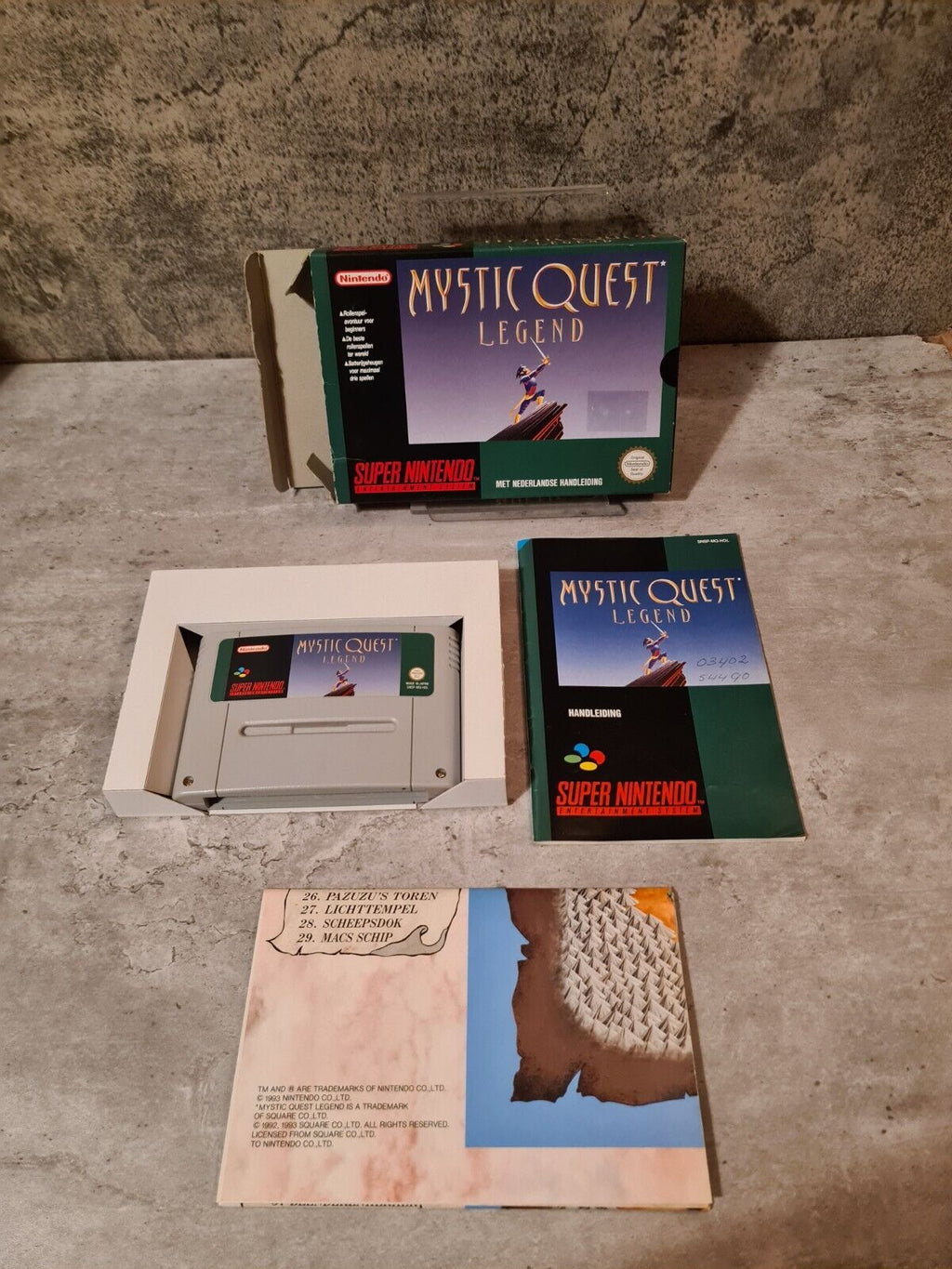 SNES Super Nintendo Mystic Quest Legend mit OVP und Anleitung + Poster HOL - T-Retro-Games 