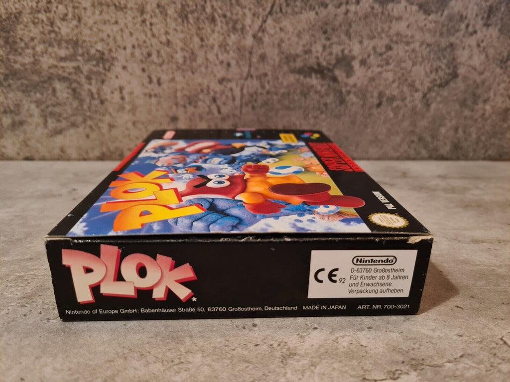 SNES Super Nintendo Plok mit OVP und Anleitung NOE/SFRG - T-Retro-Games 