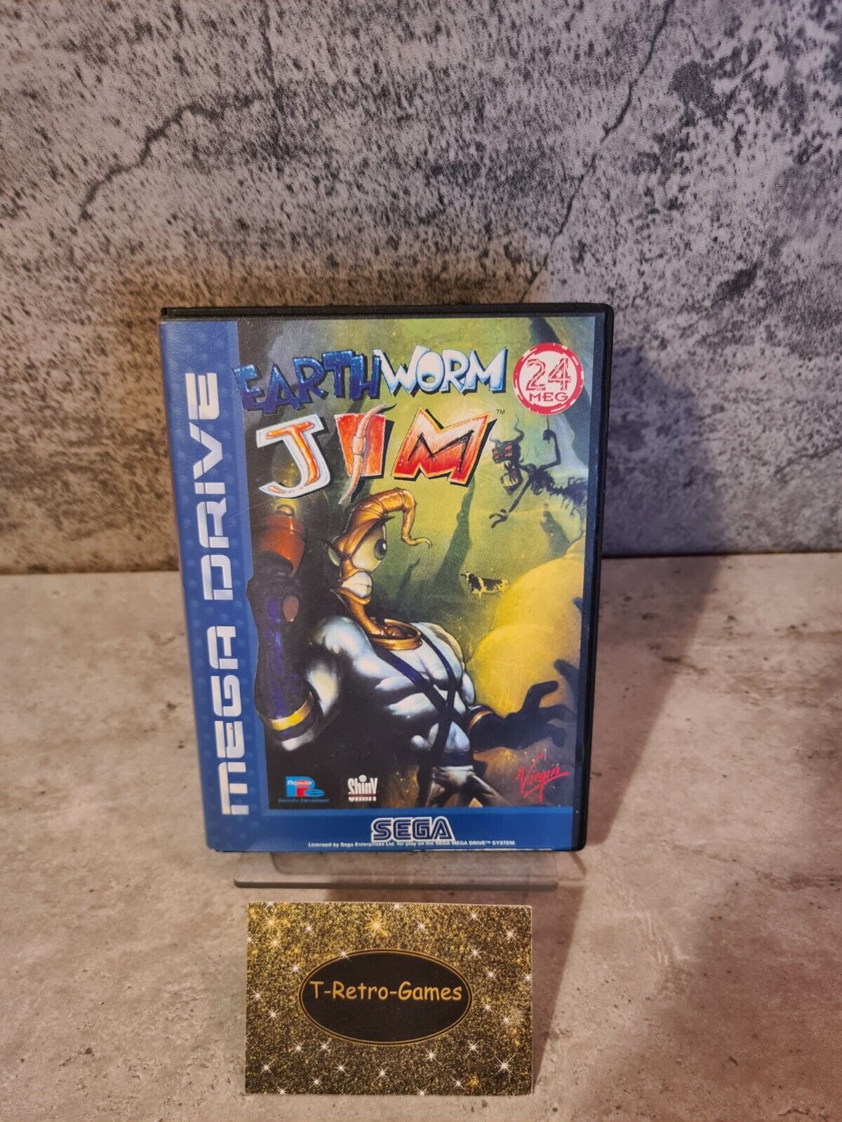 Sega Mega Drive Spiel Earthworm Jim mit OVP und Anleitung Multi Language - T-Retro-Games 