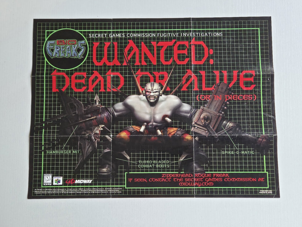 N64 Nintendo 64 Bio Freaks Character Moves Poster Reklame Flyer Insert USA