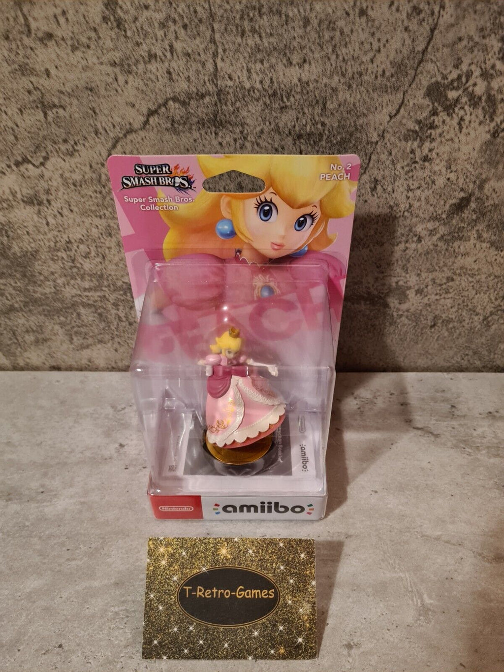 Amiibo Sammlerfigur Super Smash Bros. Collection Peach NO. 2 Neu New Sealed - T-Retro-Games 