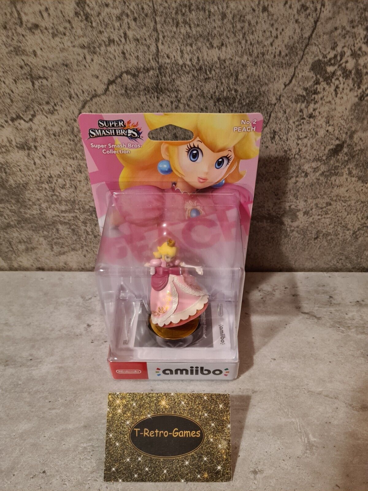 Amiibo Sammlerfigur Super Smash Bros. Collection Peach NO. 2 Neu New Sealed - T-Retro-Games 