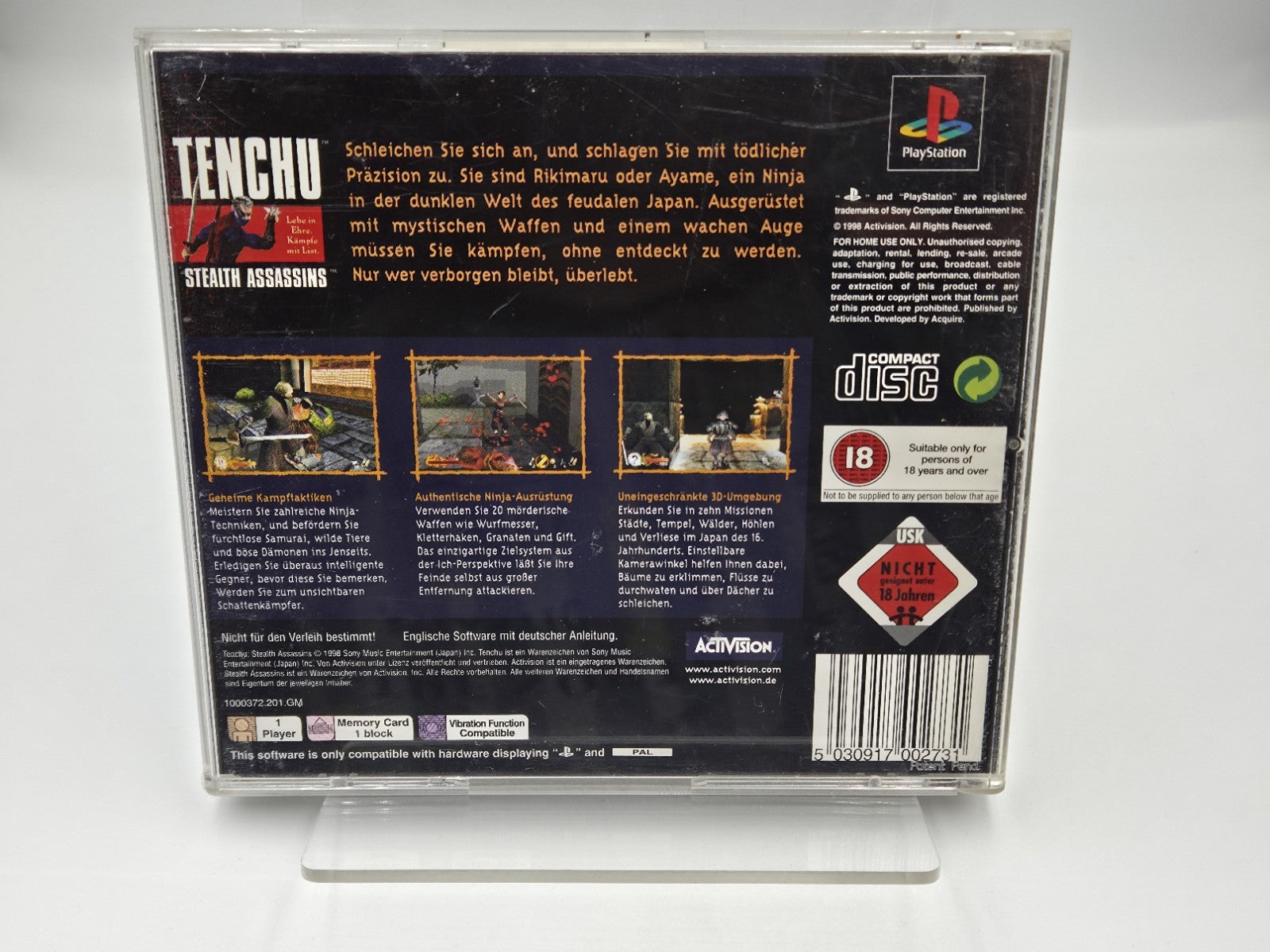 PS1 Playstation 1 Spiel Tenchu Stealth Assassins mit OVP und Anleitung Deutsch