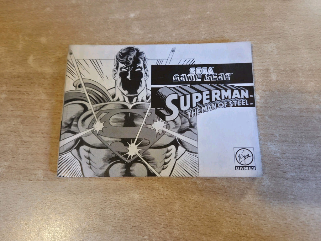 Sega Game Gear Superman The Man of Steel Instruction Booklet 
