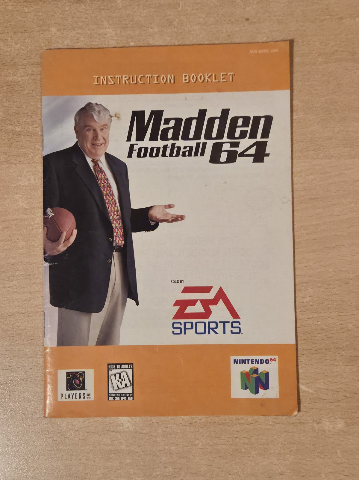 N64 Nintendo 64 Madden Football 64 Instruction Booklet USA
