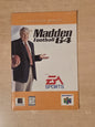 N64 Nintendo 64 Madden Football 64 Instruction Booklet USA