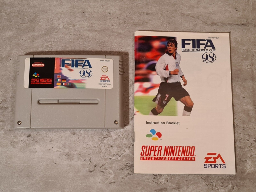 SNES Super Nintendo Fifa 98 Road to World Cup mit OVP und Anleitung EUR - T-Retro-Games 