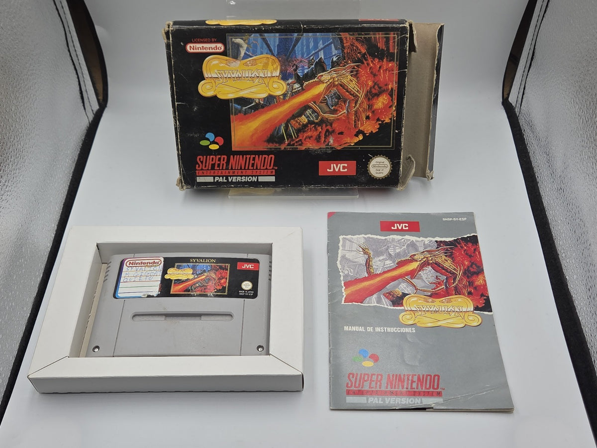 SNES Super Nintendo Spiel Syvalion mit OVP und Anleitung ESP