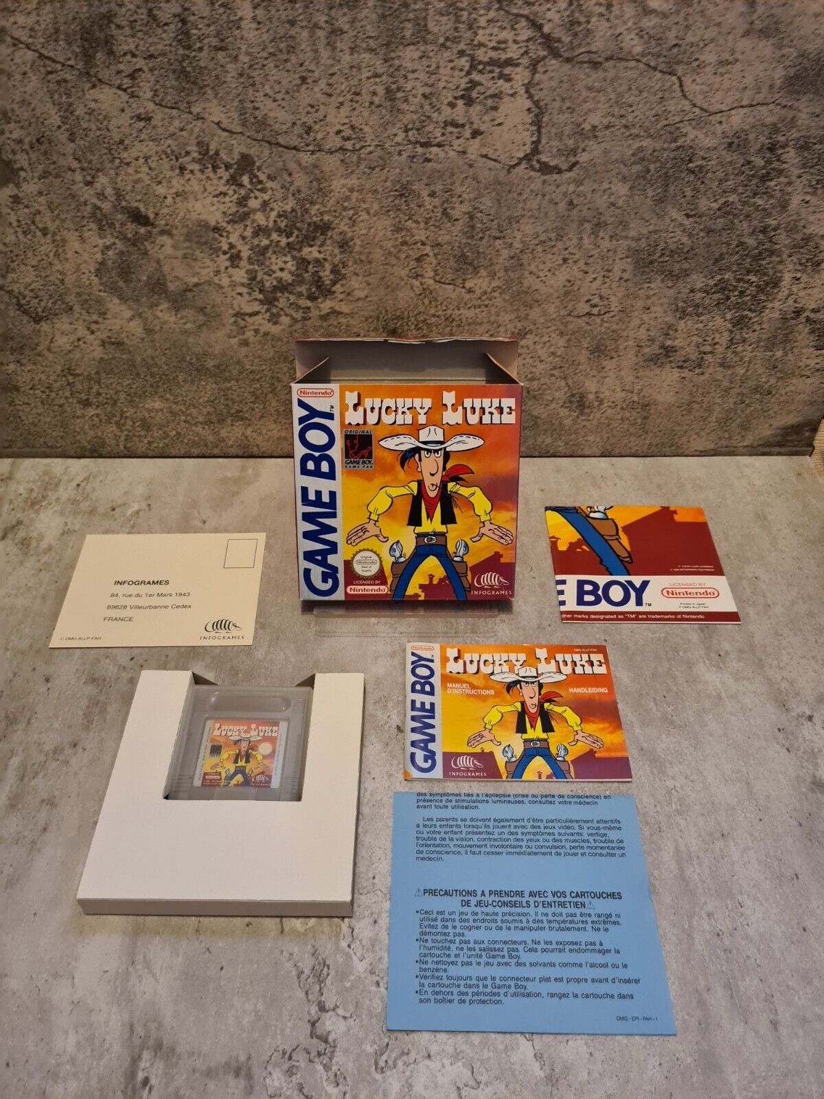 Nintendo Game Boy Classic Lucky Luke mit OVP und Anleitung + Poster FAH - T-Retro-Games 