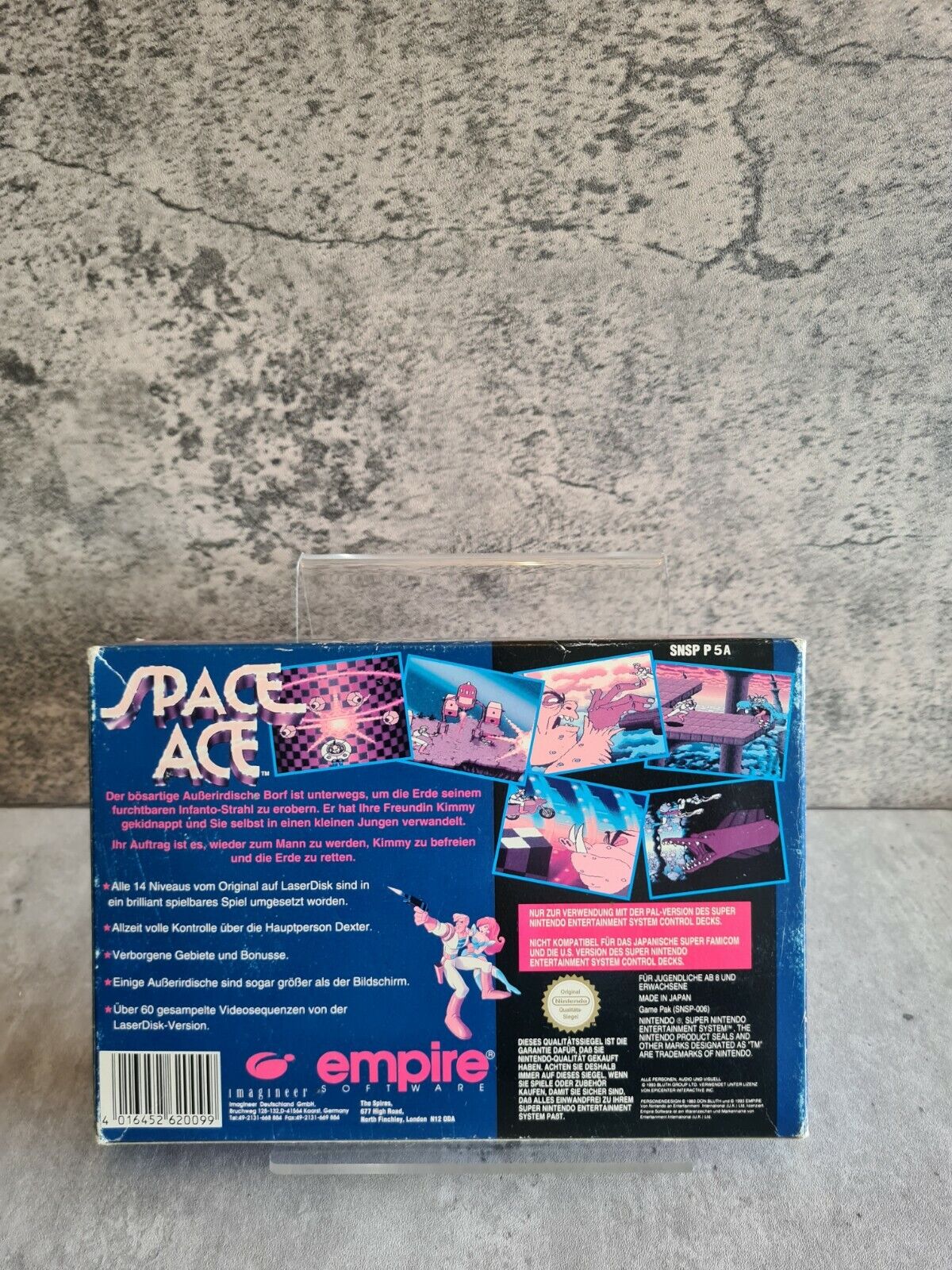SNES Super Nintendo Space Ace mit OVP und Anleitung NOE - T-Retro-Games 