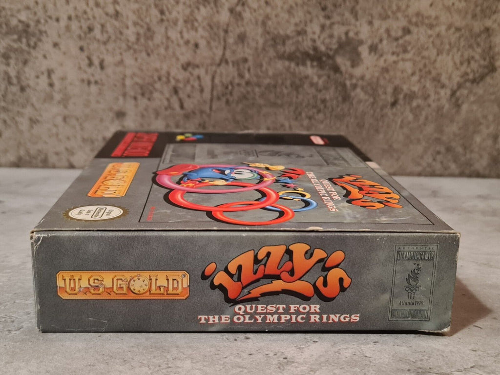 SNES Super Nintendo Izzy's Quest for the Olympic Rings mit OVP und Anleitung EUR - T-Retro-Games 