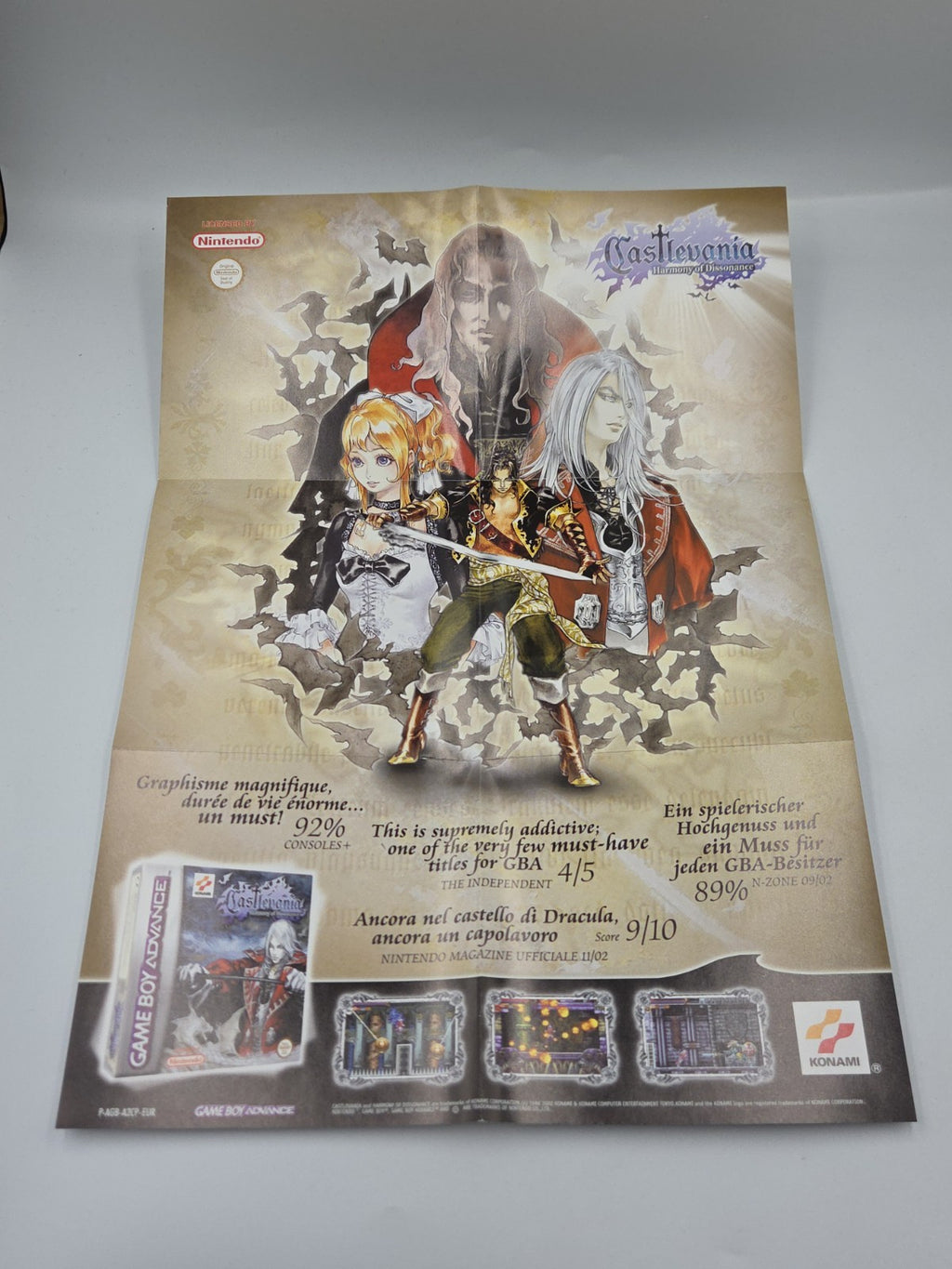 Nintendo Gameboy Advance Castlevania Aria of Sorrow + OVP+Anleitung + Poster EUR