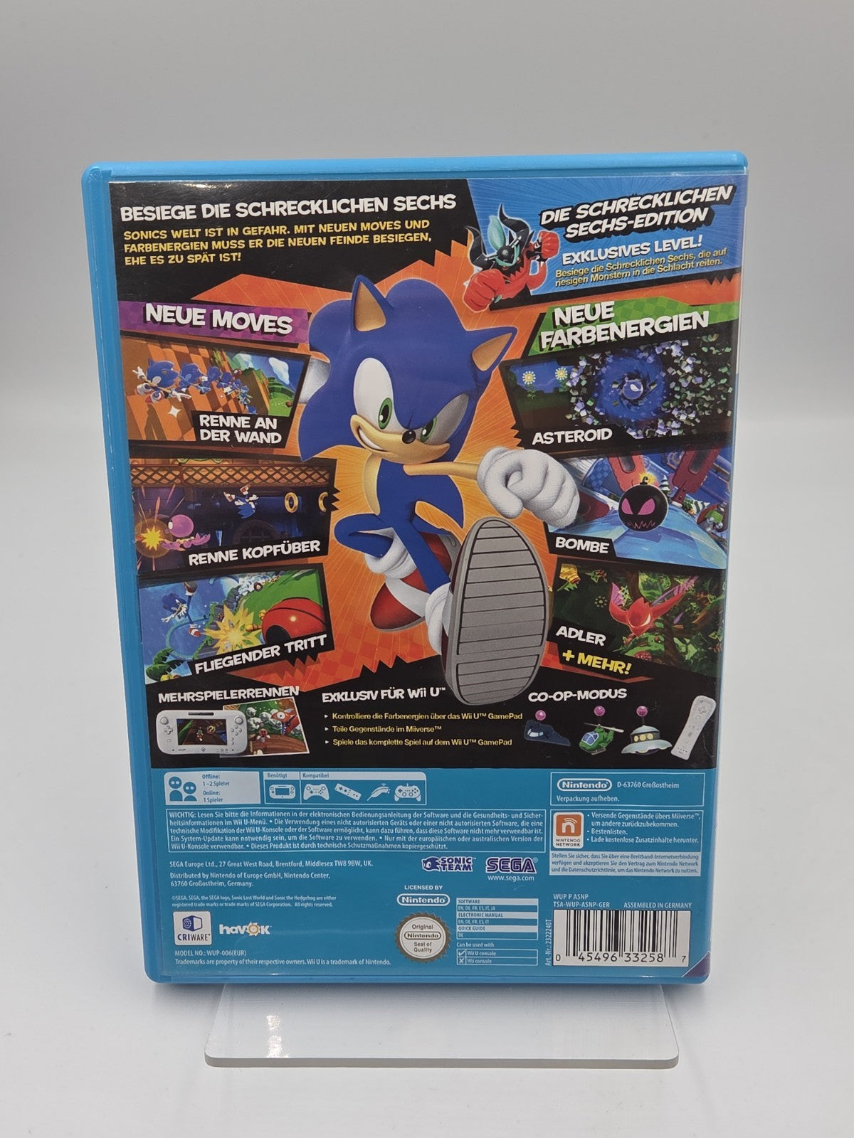 Nintendo Wii U Spiel Sonic Lost World mit OVP und Anleitung Deutsch