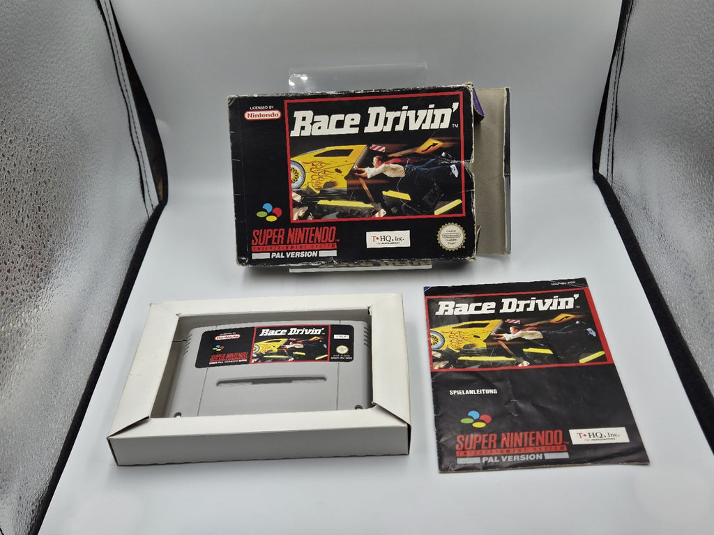 SNES Super Nintendo Spiel Race Drivin' mit OVP und Anleitung NOE