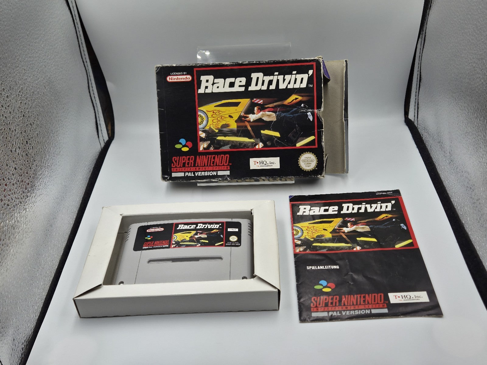 SNES Super Nintendo Spiel Race Drivin' mit OVP und Anleitung NOE
