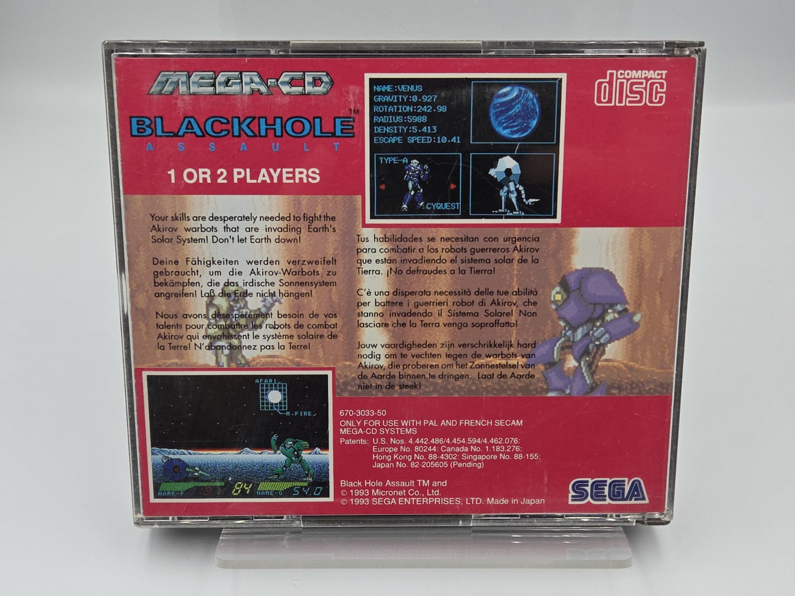 Sega Mega-CD Blackhole Assault mit OVP und Anleitung Multi Language 