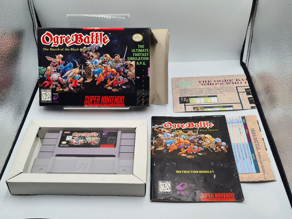 SNES Super Nintendo Ogre Battle mit OVP und Anleitung + Karten NTSC-USA - T-Retro-Games 