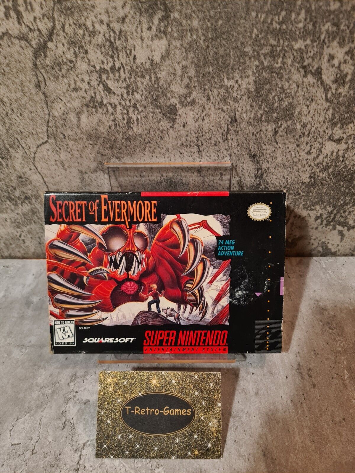 SNES Super Nintendo Secret of Evermore mit OVP und Anleitung + Poster NTSC USA - T-Retro-Games 