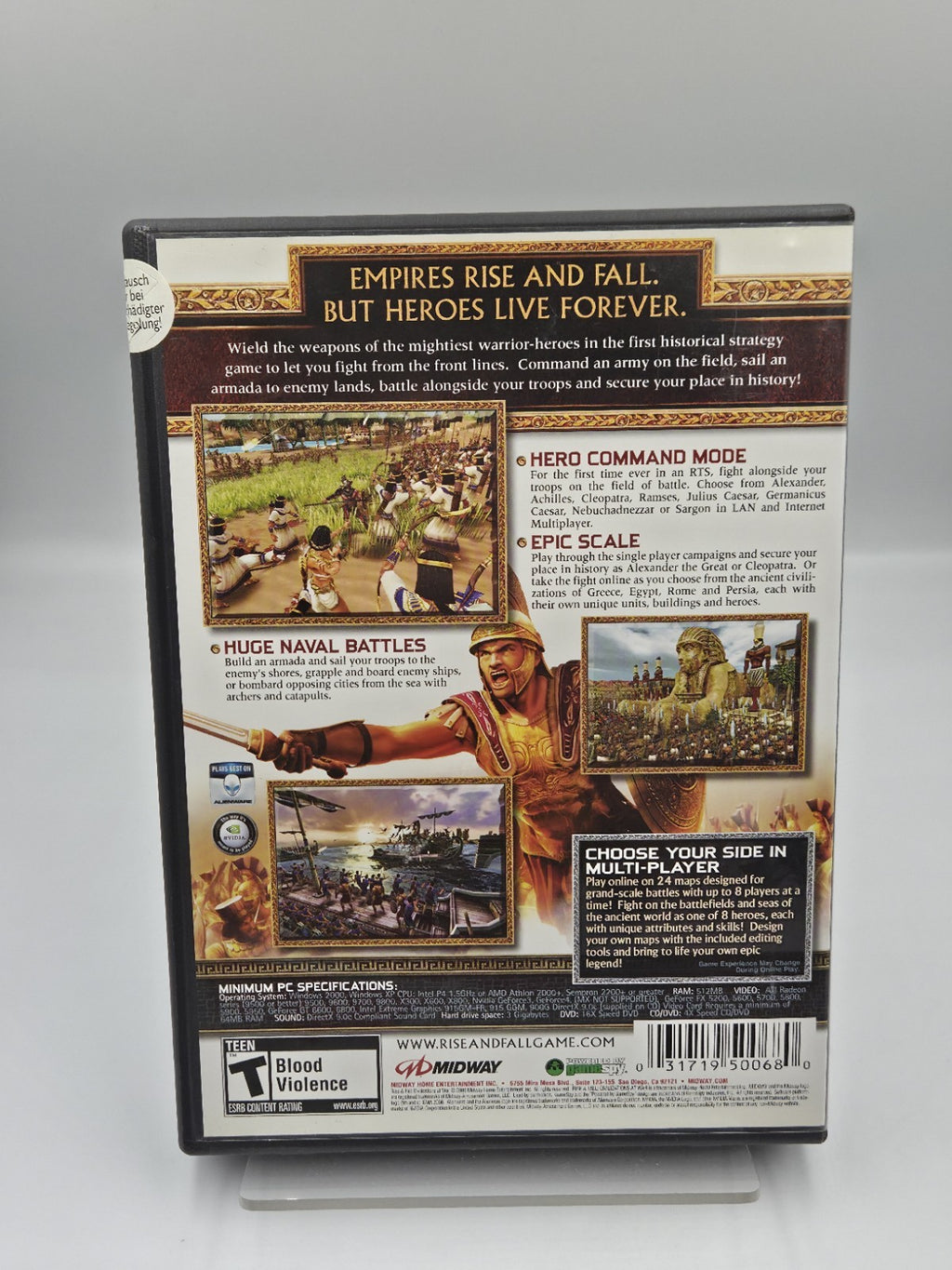 PC-CD Rom Spiel Rise & Fall Civilizations at War Pappschuber USA 4 Discs