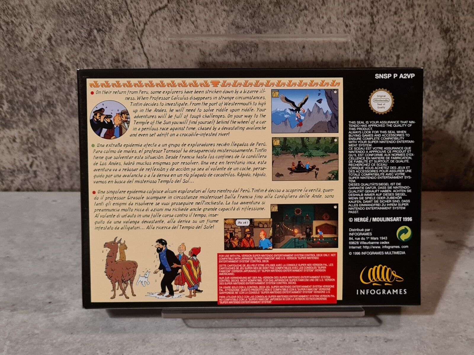 SNES Super Nintendo TinTin Prisoners of The Sun New Old Stock - T-Retro-Games 