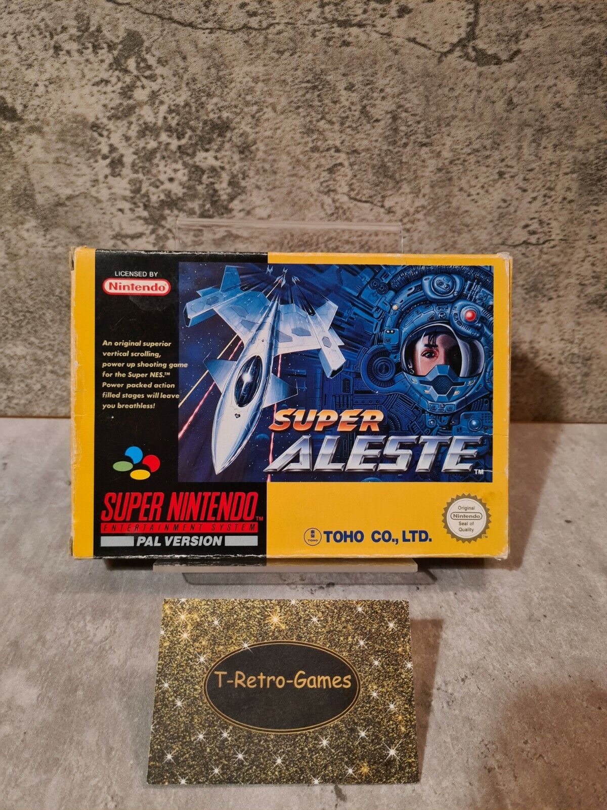 SNES Super Nintendo Super Aleste mit OVP und Anleitung UKV - T-Retro-Games 