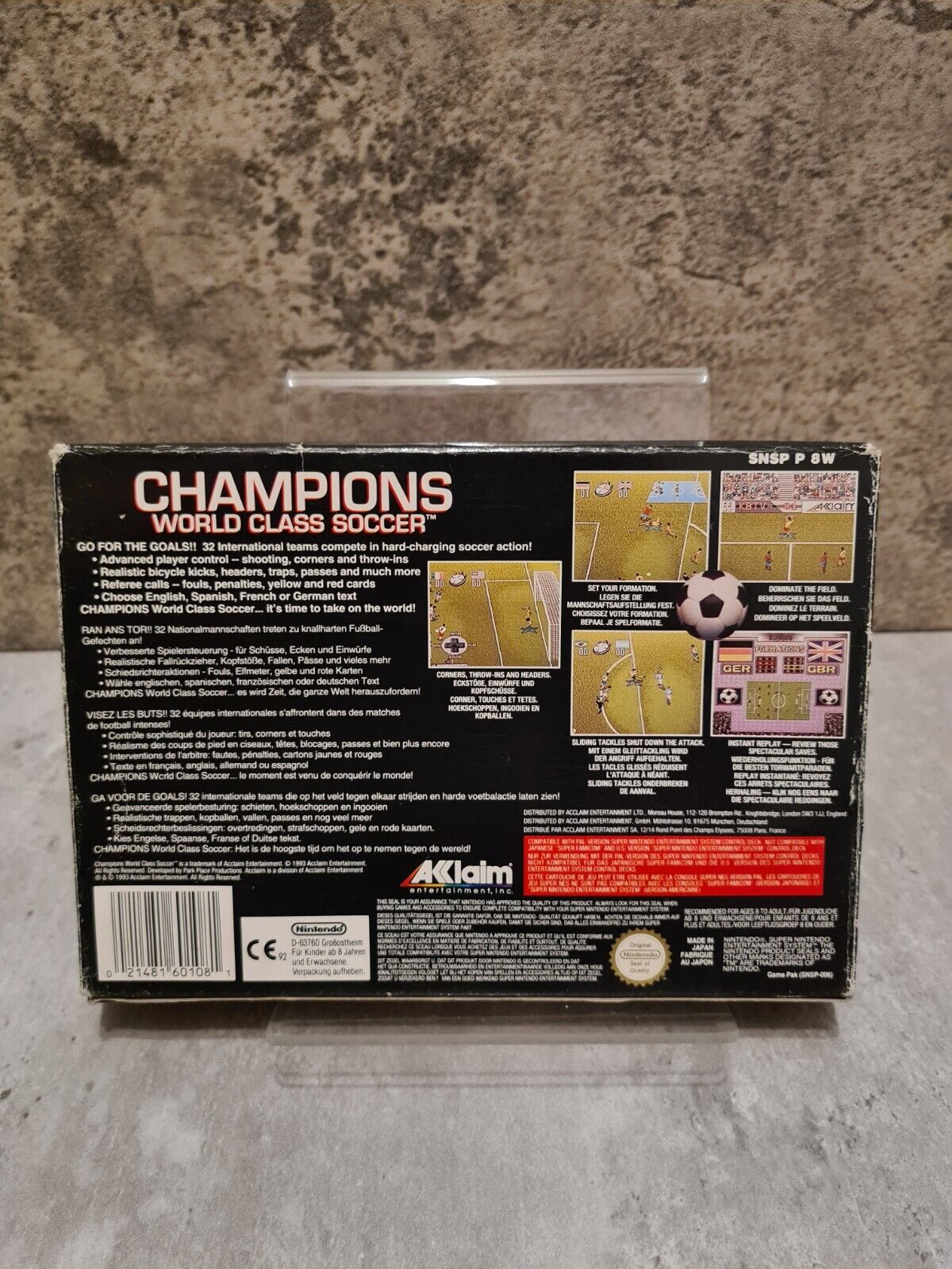 SNES Champions World Class Soccer mit OVP und Anleitung NOE - T-Retro-Games 