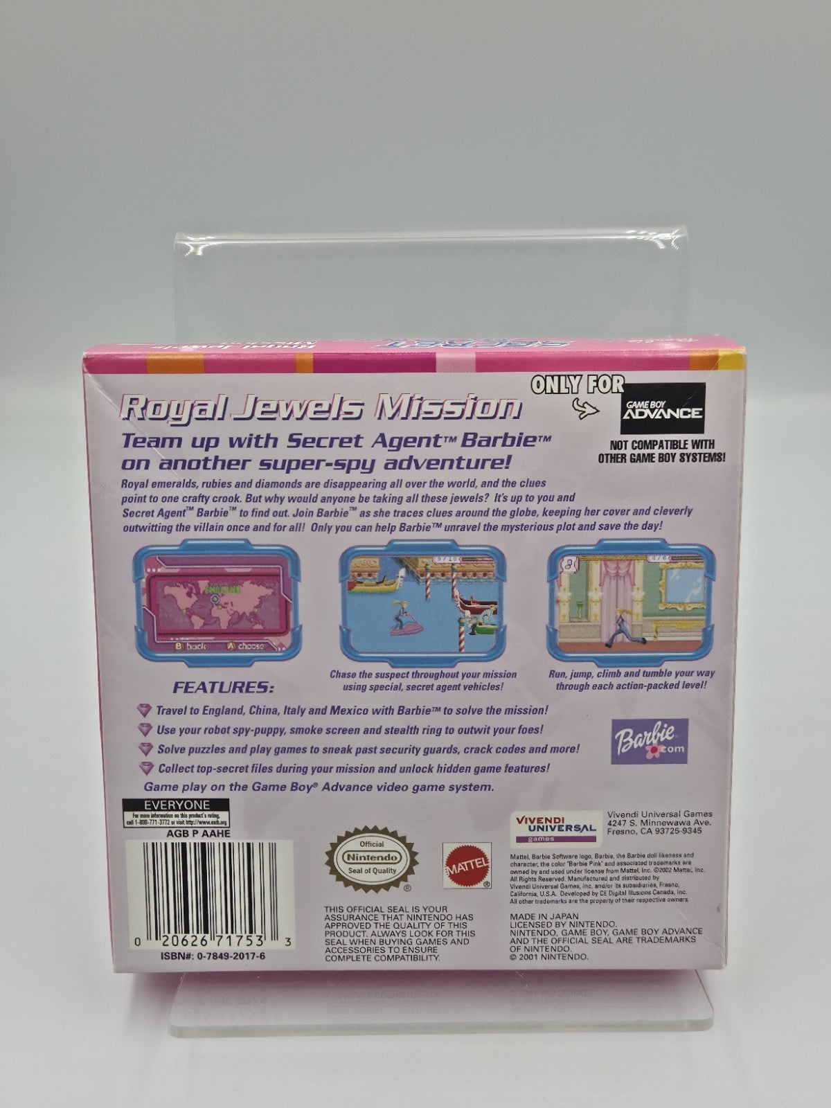 Game Boy Advance Barbie Secret Agent Royal Jewels Mission + OVP + Anleitung USA