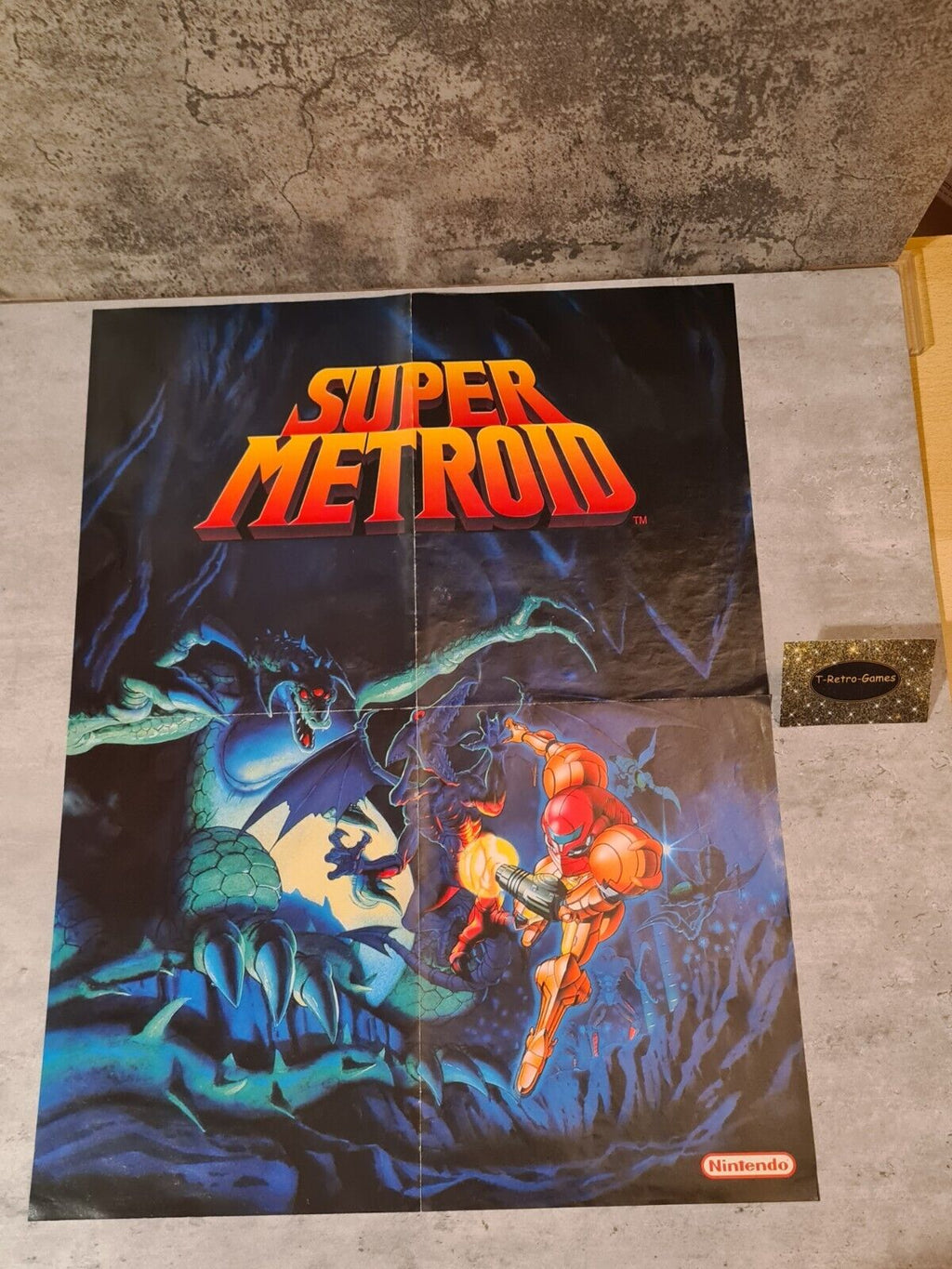 SNES Super Nintendo Super Metroid Poster 1994 Rare 55x42 CM Retro - T-Retro-Games 