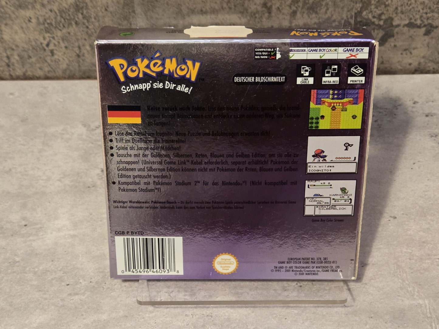 Nintendo Game Boy Color Pokemon Kristall Edition mit OVP und Anleitung NOE
