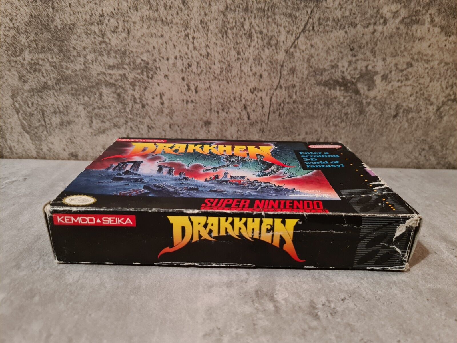 SNES Super Nintendo Drakkhen mit OVP und Anleitung NTSC USA - T-Retro-Games 