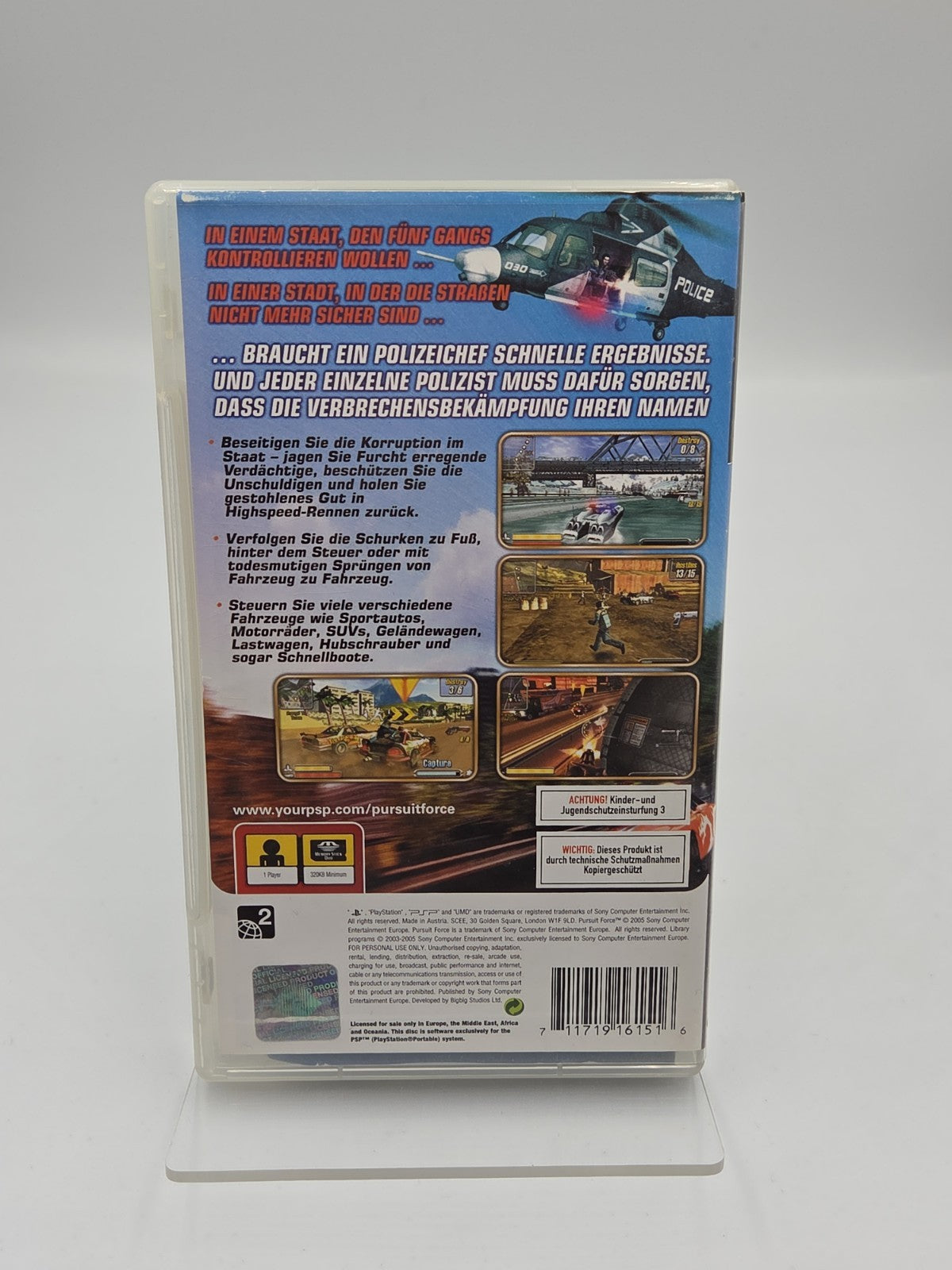 Sony PSP Spiel Pursuit Force mit OVP und Anleitung Deutsch