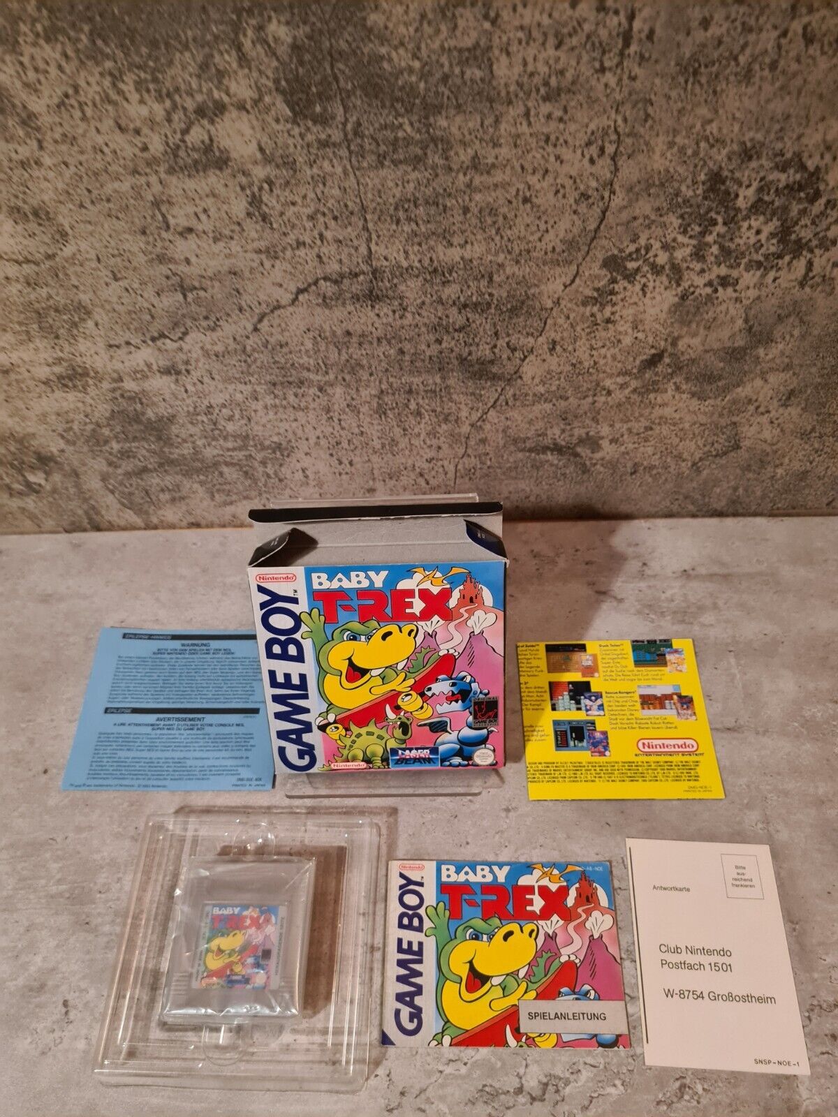 Nintendo Game Boy Baby T-Rex mit OVP und Anleitung NOE - T-Retro-Games 
