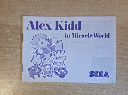 Sega Master System Alex Kidd in Miracle World Instruction Booklet USA