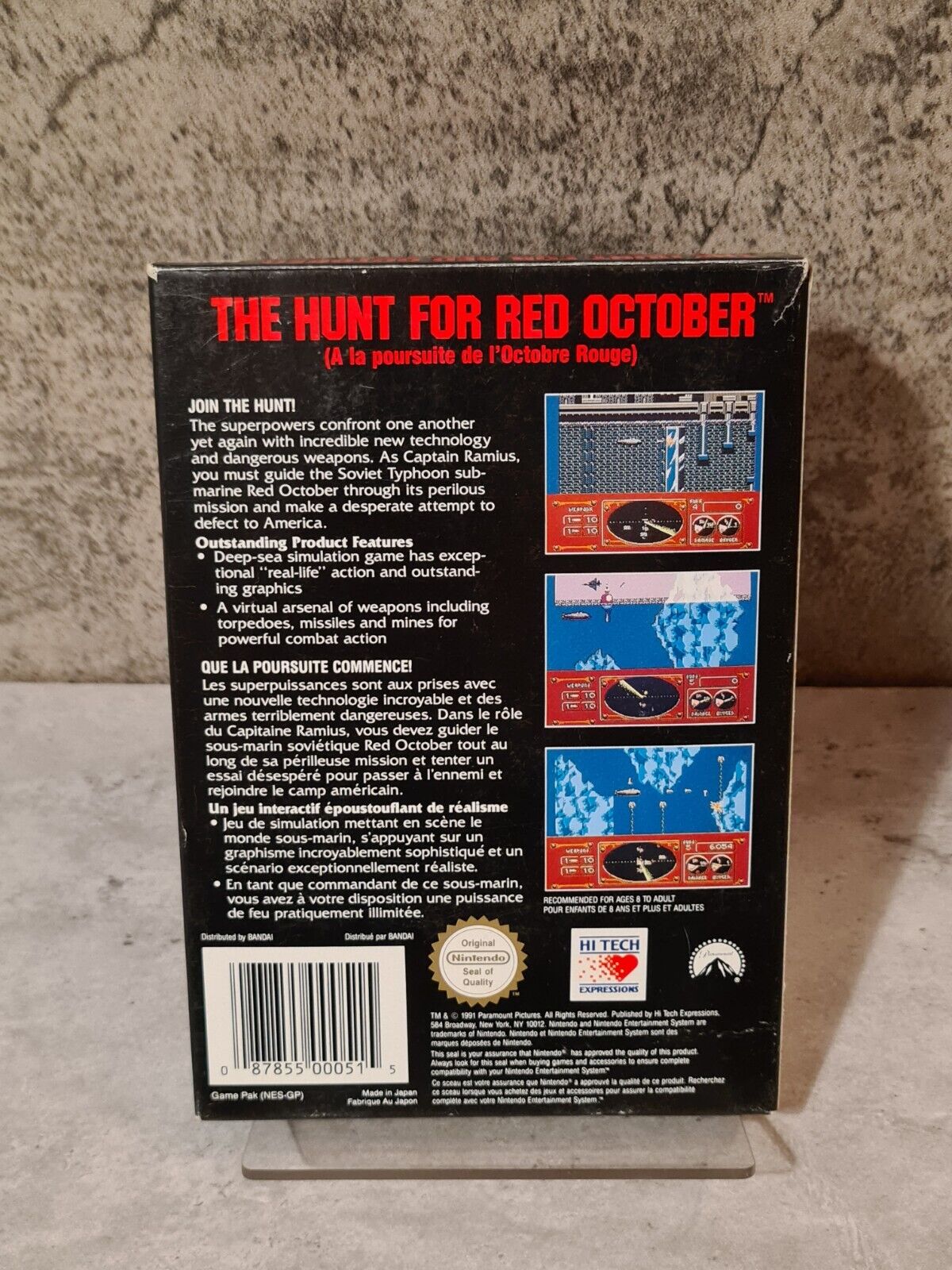 Nintendo NES The Hunt for Red October mit OVP und Anleitung FRA - T-Retro-Games 