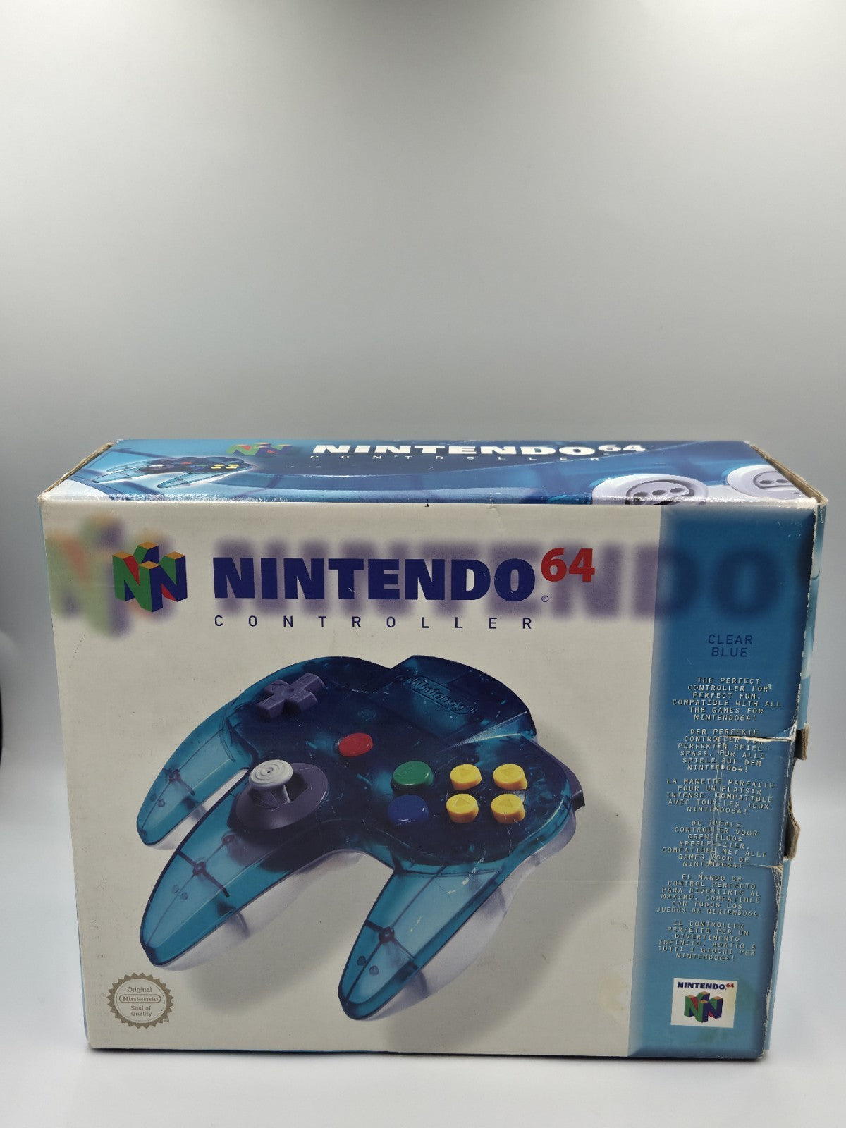 N64 Nintendo 64 Controller Clear Blue Joystick OVP EUR
