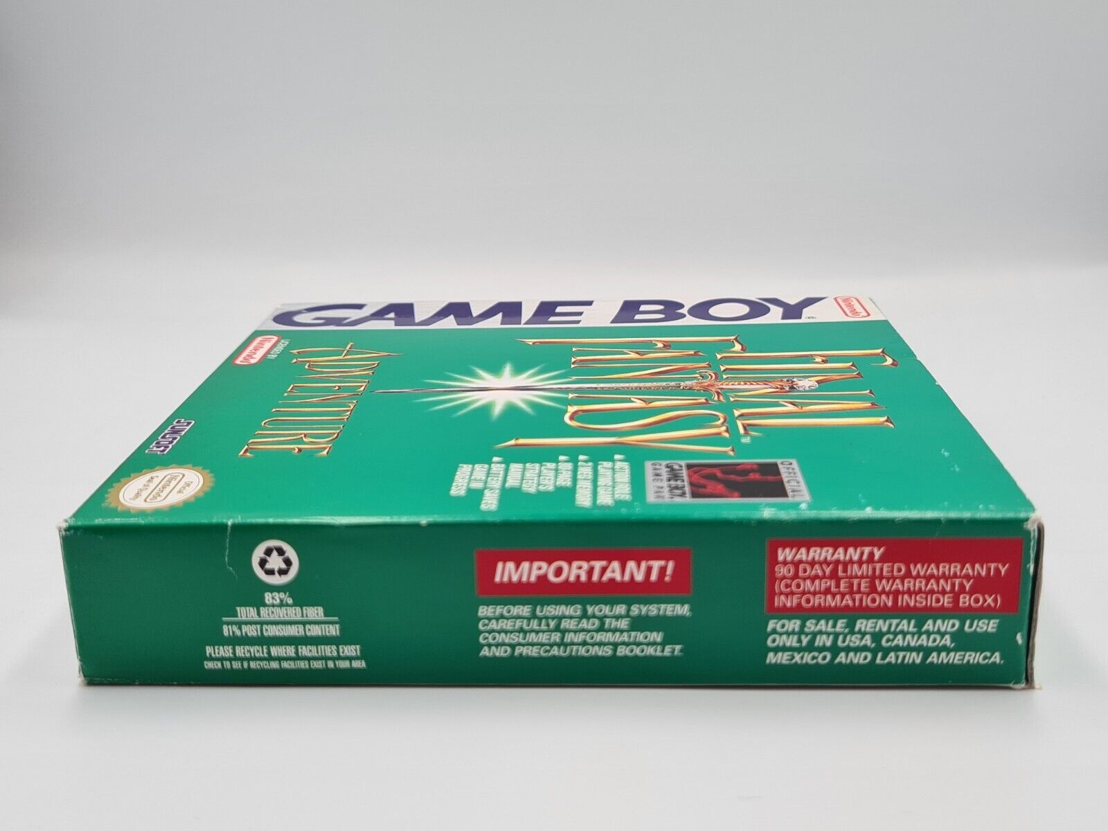 Nintendo Game Boy Classic Final Fantasy Adventure mit OVP + Anleitung + Map USA - T-Retro-Games 