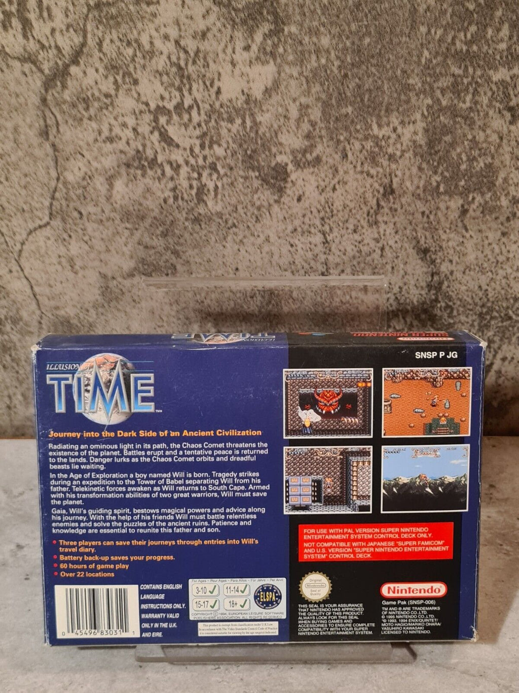 SNES Super Nintendo Illusion of Time mit OVP und Anleitung + Karte UKV - T-Retro-Games 